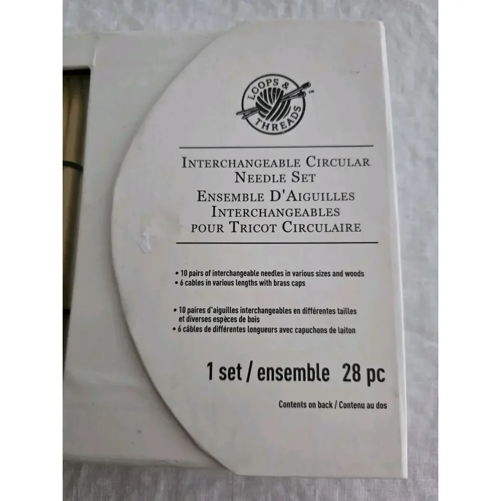 BRAND NEW Loops & Threads Interchangeable Circular Needle Box Set 28 pc